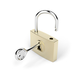 Image showing Padlock and key