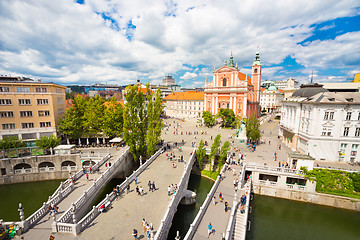 Image showing Preseren square, Ljubljana, capital of Slovenia.