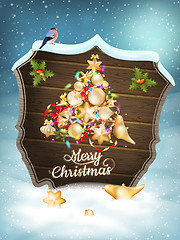 Image showing Christmas card with baubles. EPS 10
