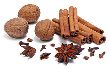 Image showing Christmas spices and nuts