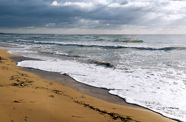 Image showing Sand, sea and sky