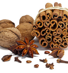 Image showing Christmas spices and nuts