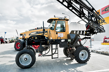 Image showing High tractor on agricultural machinery exhibition