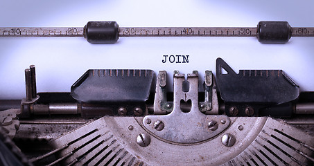 Image showing Vintage inscription made by old typewriter