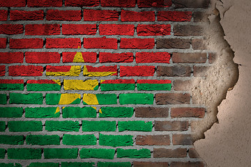 Image showing Dark brick wall with plaster - Burkina Faso
