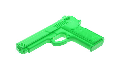 Image showing Green training gun isolated on white
