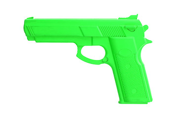 Image showing Green training gun isolated on white