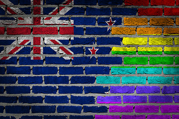 Image showing Dark brick wall - LGBT rights - New Zealand