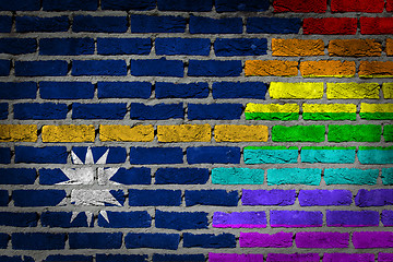 Image showing Dark brick wall - LGBT rights - Nauru