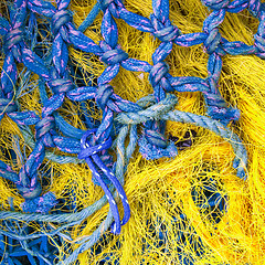 Image showing Abstract background with a pile of fishing nets