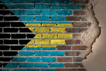 Image showing Dark brick wall with plaster - Bahamas