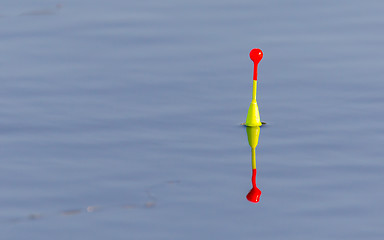 Image showing Fishing float floating