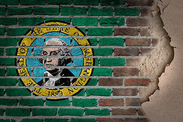 Image showing Dark brick wall with plaster - Washington