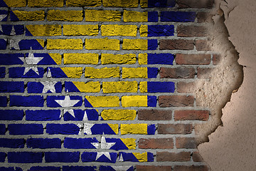 Image showing Dark brick wall with plaster - Bosnia and Herzegovina