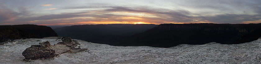 Image showing Sunset Blue Mountains Australia Landscape Panorama