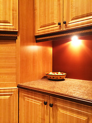 Image showing Kitchen in warm orange colors