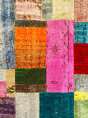 Image showing Colorful vintage patchwork rug