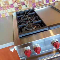 Image showing Gas stove in a modern kitchen