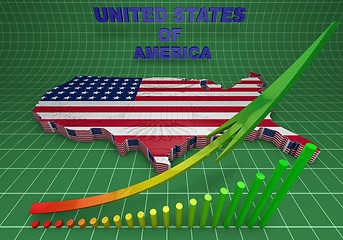 Image showing U.S.A. mapped flag in 3D illustration .