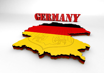 Image showing Map of Germany with flag