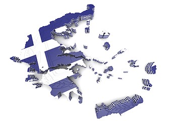 Image showing map illustration of Greece with flag