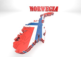 Image showing map illustration of Norway