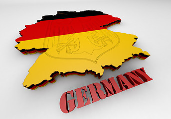 Image showing Map of Germany with flag