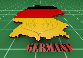 Image showing Map of Germany with flag