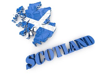 Image showing Scotland map flag 3d illustration