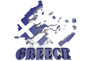 Image showing map illustration of Greece with flag