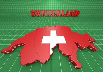 Image showing Map illustration of Switzerland