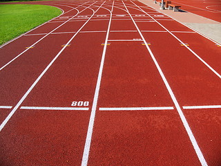 Image showing Red racetrack on the stadium