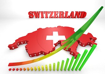 Image showing Map illustration of Switzerland