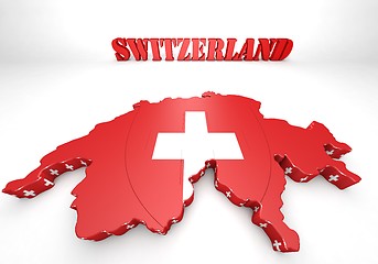 Image showing Map illustration of Switzerland