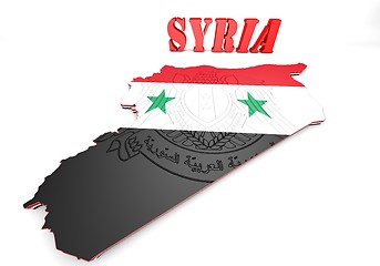 Image showing Map illustration of Syria with map