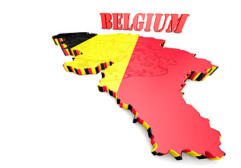 Image showing map illustration of Belgium with flag