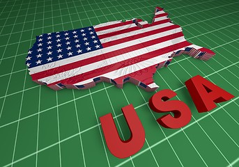 Image showing U.S.A. mapped flag in 3D illustration .