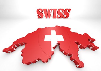 Image showing Map illustration of Switzerland