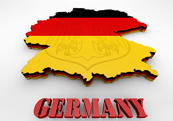 Image showing Map of Germany with flag