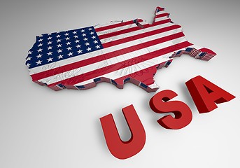 Image showing U.S.A. mapped flag in 3D illustration .