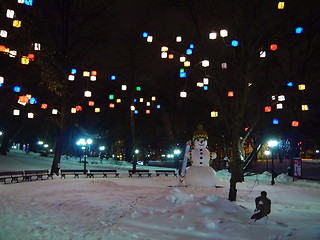 Image showing snowman in park, Riga