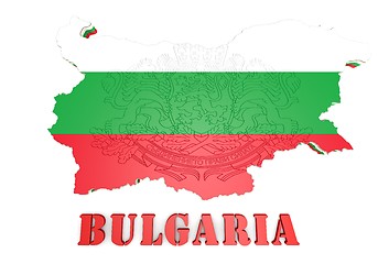 Image showing map illustration of Bulgaria with flag