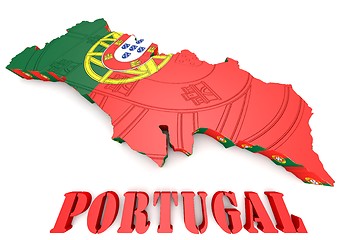 Image showing Map illustration of Portugal with map