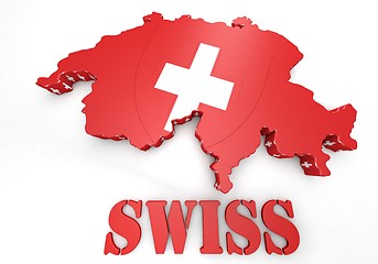 Image showing Map illustration of Switzerland