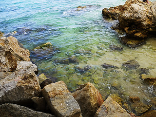 Image showing Beach bay azure , Cala Gat, Majorca island