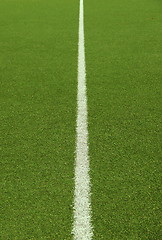 Image showing Soccer field grass on the green