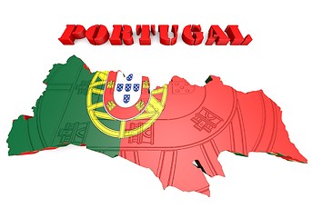 Image showing Map illustration of Portugal with map