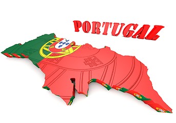 Image showing Map illustration of Portugal with map
