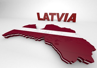 Image showing Illustration Map of Latvia