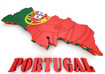 Image showing Map illustration of Portugal with map